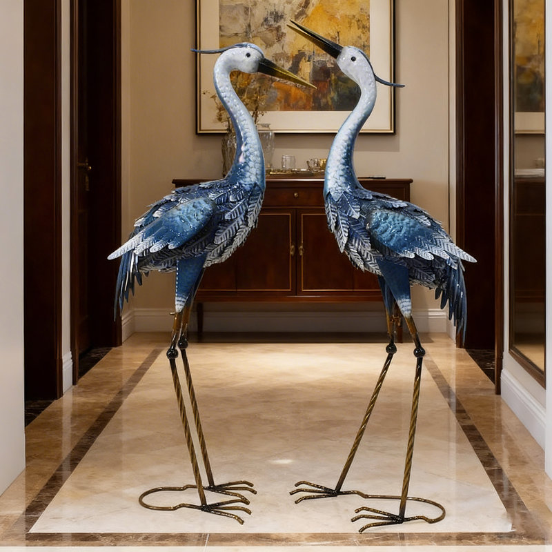 Red Barrel Studio® Osheana Cranes Garden Statue & Reviews | Wayfair
